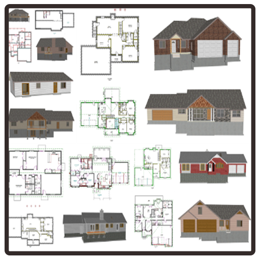 modern sketch house plans icon