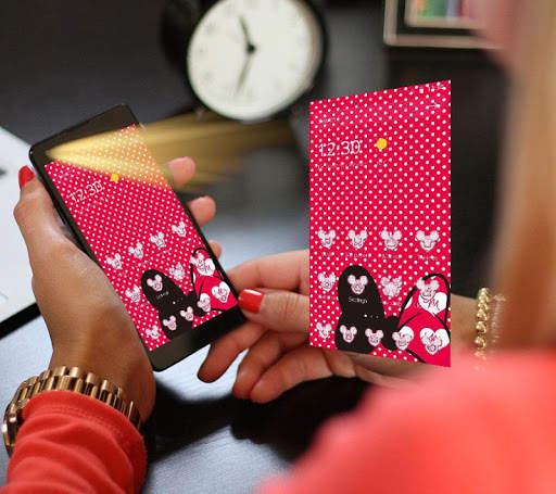 Red Minny Diamond Theme，Red Wave Point Wallpaper screenshot 3