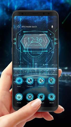 Blue Neon Future Tech -- APUS  screenshot 1