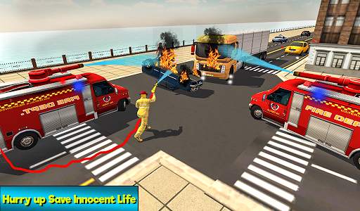 Heavy Ladder Fire Truck City Rescue 2019 screenshot 7