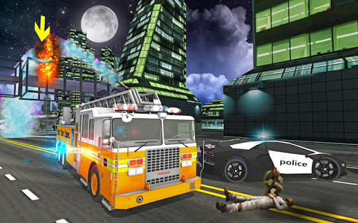 Fire Truck Rescue Driving Sim 3D screenshot 2