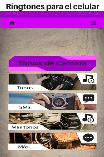 tonos de camara, sonidos de camara screenshot 1
