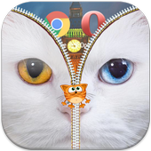 Cat Zipper Screen Lock Free icon