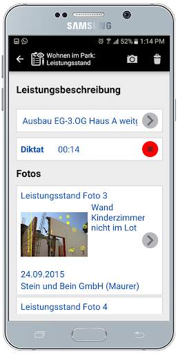 Bauskript Bautagebuch App screenshot 2