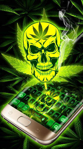 Weed Rasta Skull Smoke Keyboard screenshot 1