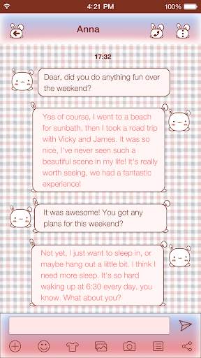 Cute Bunny Emoji Keyboard Skin screenshot 3