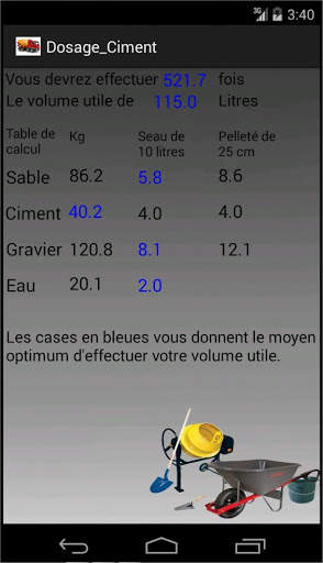 Dosage Ciment Beton Concrete screenshot 3