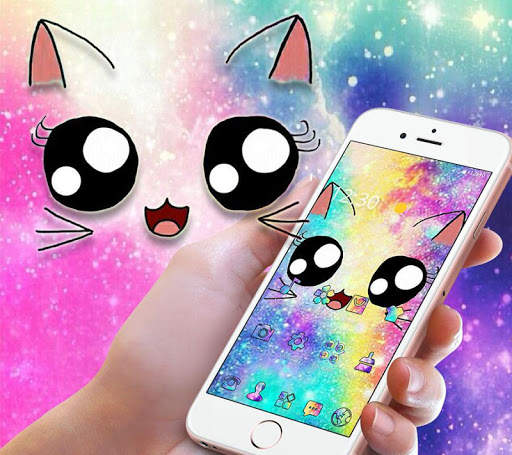 Galaxy Cute Kitty Sparkle Theme screenshot 1