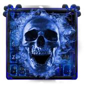 Blue Fire Skull Keyboard 10001006