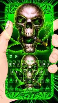Neon Smoke Weed Skull Keyboard Theme screenshot 1