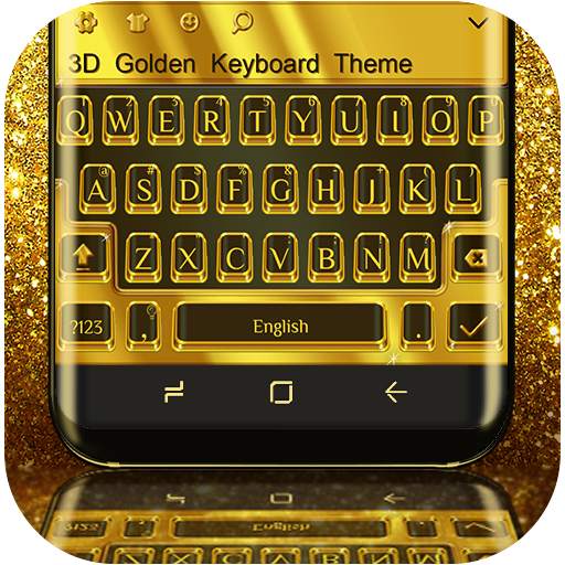 3D Golden Keyboard Theme 10001003