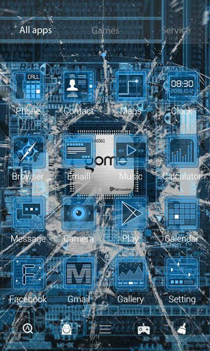 Broken Glass Parallax Go Launcher Theme screenshot 3