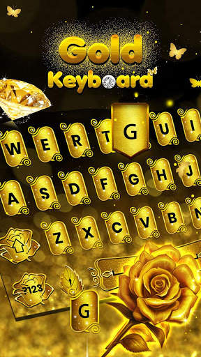 Gold Keyboard - Keyboard Theme 2 تصوير الشاشة