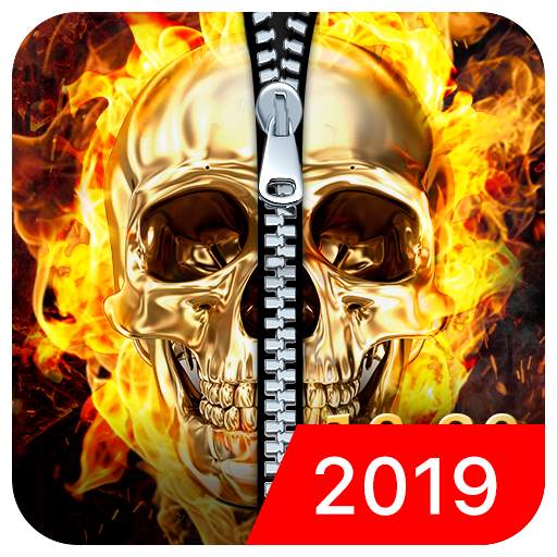 Skull & zipper style lock screen 9.3.0.2049