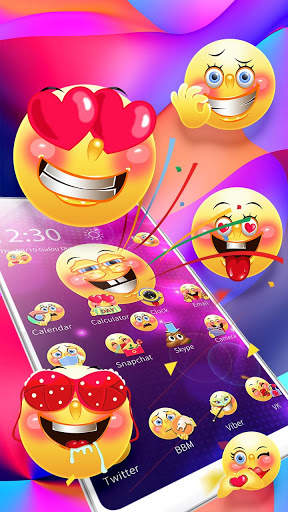 3D emoji launcher theme screenshot 1