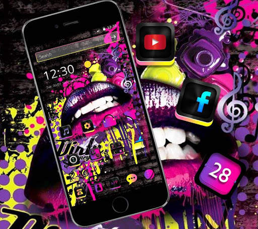 Graffiti Hot Lips Theme screenshot 2