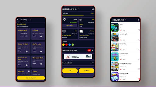 INX GOLD GFX FOR PUBG & BGMI screenshot 1