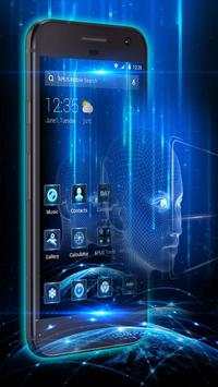 Tema di tecnologia futuristica al neon blu screenshot 3
