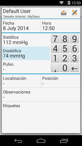 MyDiary – Presión arterial screenshot 1