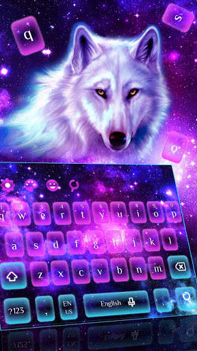 Galaxy Neon Wolf Keyboard Theme स्क्रीनशॉट 3
