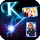 Neon Text Dual Photo Frame icon