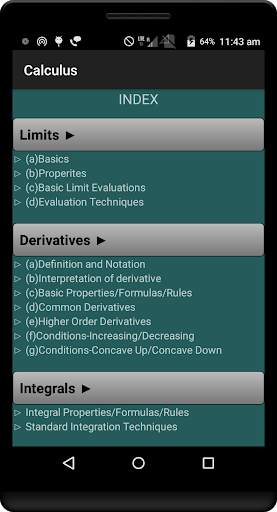 Calculus Quick Reference Pro screenshot 1