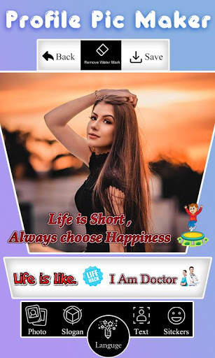 DP Status in Pic Maker : collage,slogan,pic quotes screenshot 5