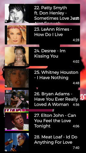Love Songs Golden Memories 90's (Top 100) screenshot 5