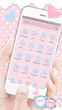 Cute Kitty Pink Cat Launcher Theme screenshot 3