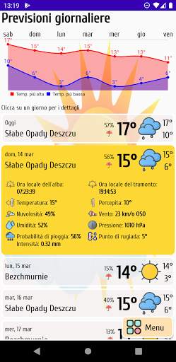 Previsioni meteo e qualitá dell´aria con Widgets screenshot 5
