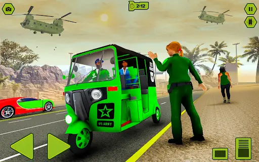 Auto Rickshaw Games 2021 :Army Taxi Game 2021 screenshot 2