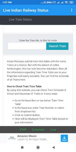 Live Indian Railway Status screenshot 3