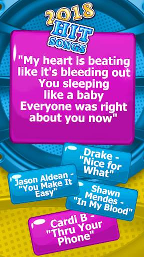 Guess The Song Lyrics Quiz 2018 screenshot 1