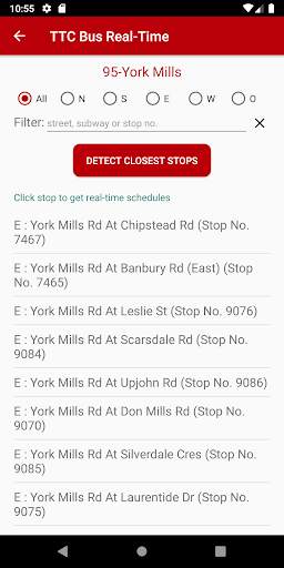 TTC Bus Real-Time, Min Data Usage screenshot 2
