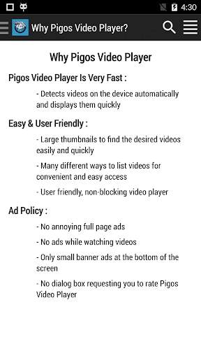 Pigos Video Player (Fast,Easy) screenshot 3