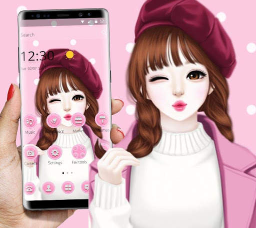 Pink Sweet Girl Love Theme screenshot 2