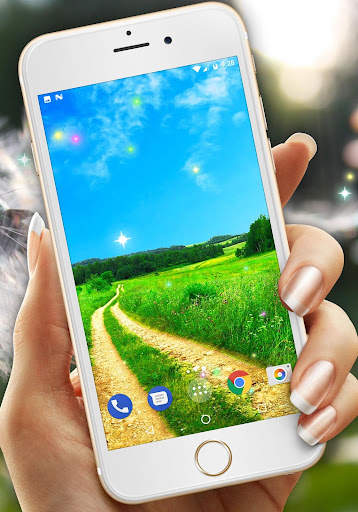 Spring Live Wallpaper 🌺 Green Field Wallpapers screenshot 2