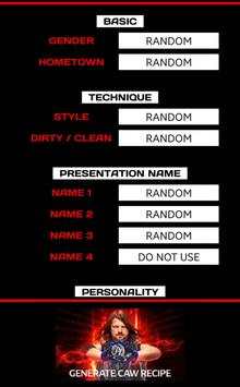 WWE 2K19 CAW Recipe Generator स्क्रीनशॉट 1