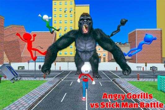 Angry Gorilla vs Stickman City Battle screenshot 14