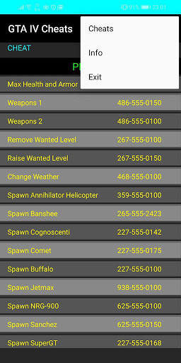 Cheats for GTA IV PC Game screenshot 2