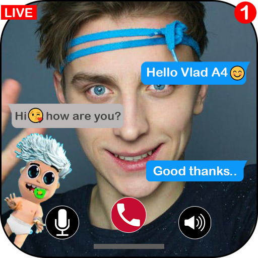 fake call with Влад А4 - chat live Vlad A4-prank icon