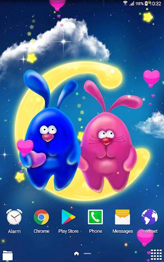 Bunnies Romantic Live Wallpaper screenshot 4
