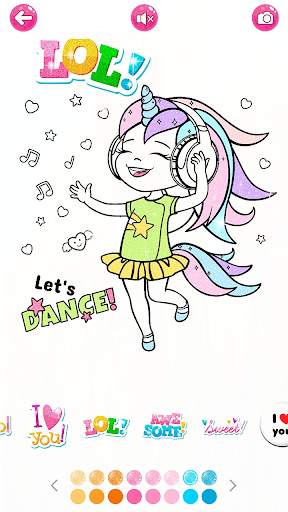 Surprise Dolls Unicorn Glitter Coloring Pages screenshot 6