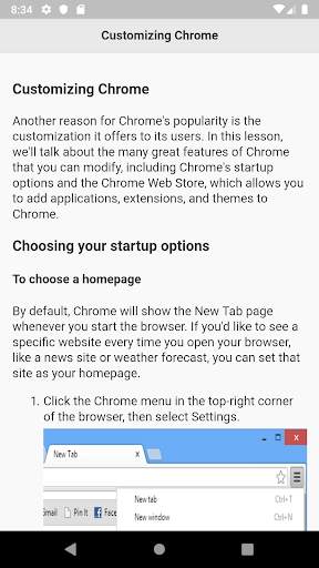 Tutorials for Web Browser screenshot 5