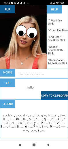 Eyes Blink Morse Code Type Tex screenshot 2