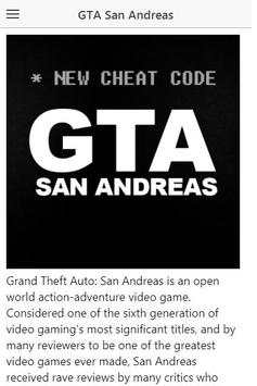 New Cheats for GTA San Andreas screenshot 1