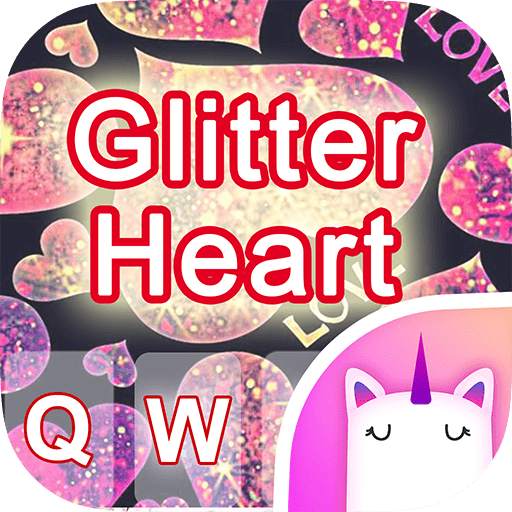 Glitter Heart Emoji Keyboard Theme 1.0