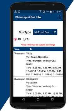 Dharmapuri Bus Info screenshot 7