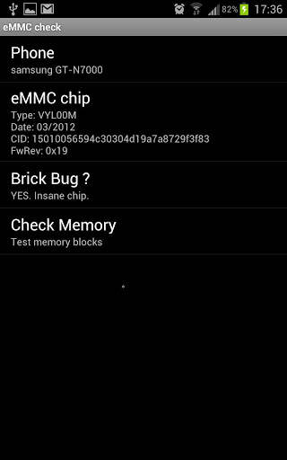 eMMC Brickbug Check screenshot 1