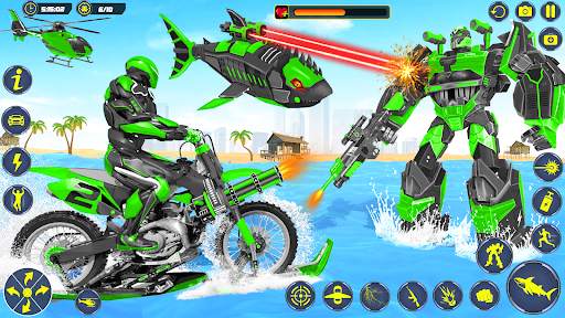 Shark Robot Car Transform Game screenshot 5